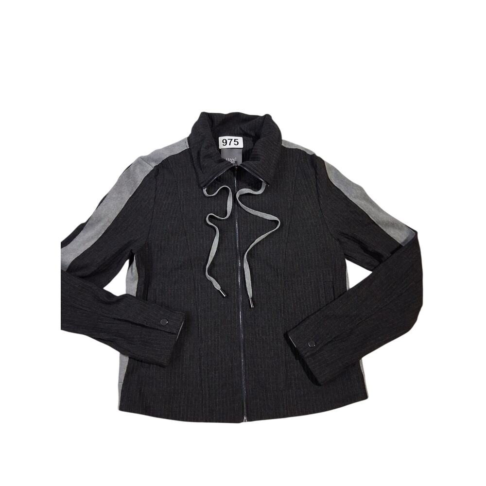 Lysse Quiet Luxury Women's Size XS Ribbed Collard Preppy Activewear Zip Jacket